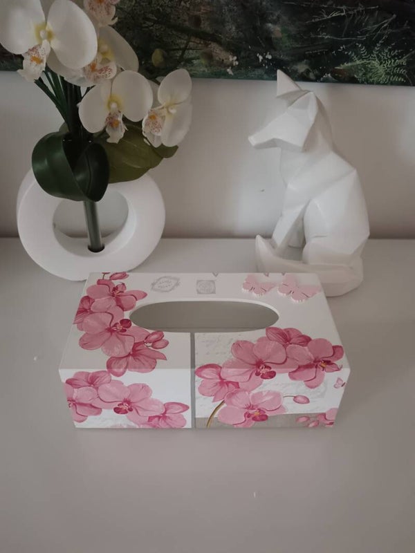 Boîte à mouchoirs "orchidées roses"