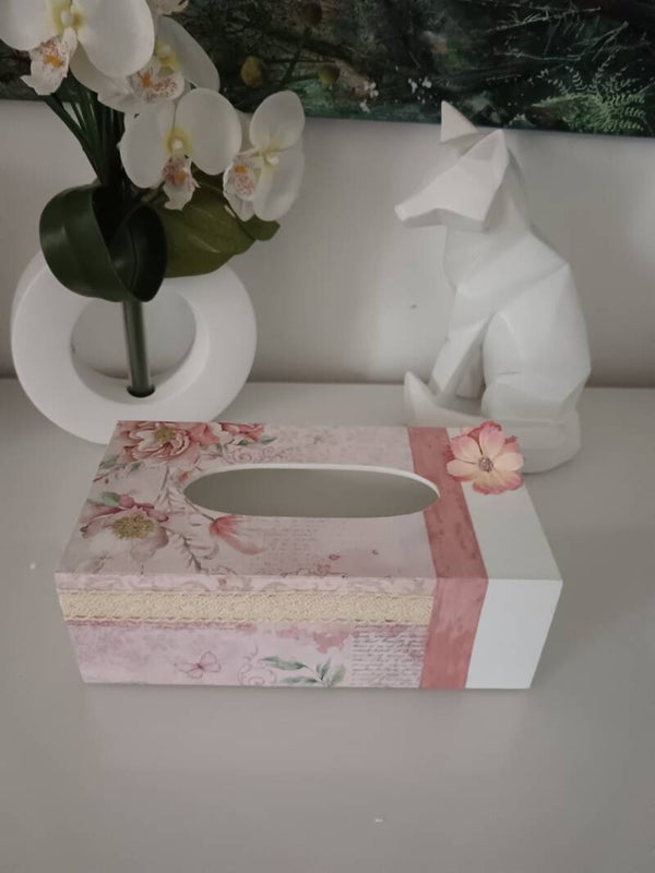 Boîte à mouchoirs "Shabby chic fleurs"