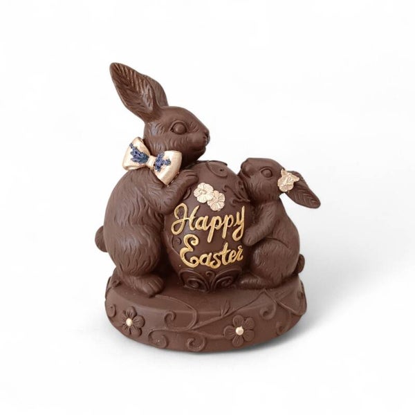 Lapins imitation chocolat "Happy Easter"