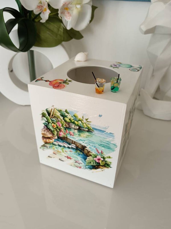 Boîte à mouchoirs "sous les tropiques"