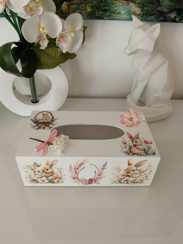 Boîte à mouchoirs "lapin tendresse"