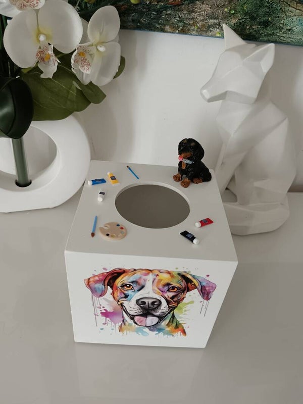 Boîte à mouchoirs "chiens colorés"
