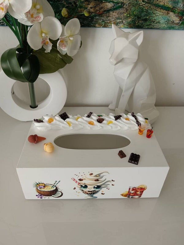 Boîte à mouchoirs "boissons et plaisir sucré"