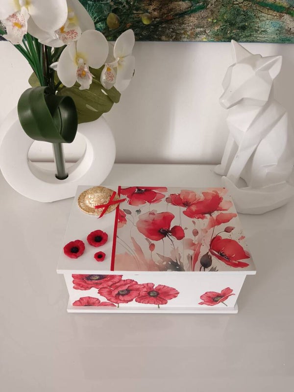 Boîte à sucres "coquelicots"