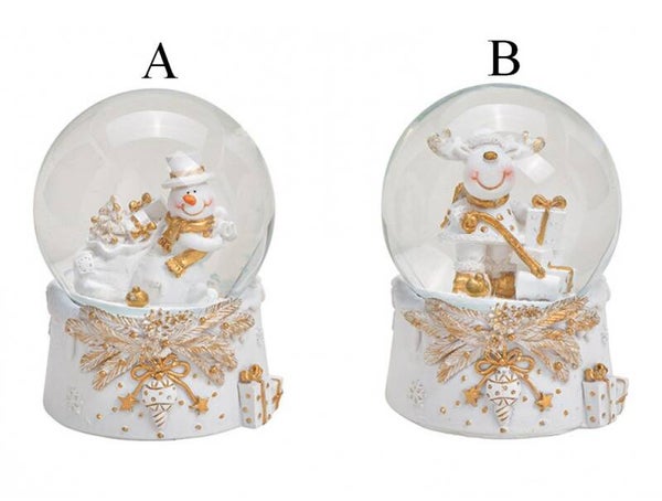 Boule à neige "Blanche et dorée"