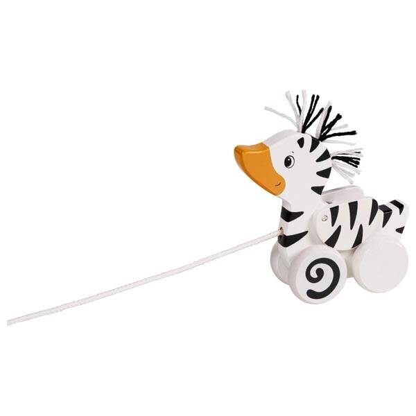Animal à tirer "canard-zèbre"