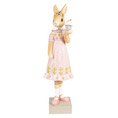 Figurine lapin lapine Clayre & Eef 33 cm polyrésine orange décoration Figurine lapin lapine Clayre & Eef 33 cm polyrésine orange décoration