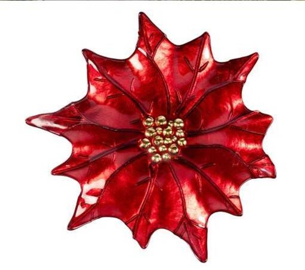 Grande assiette "Poinsettia rouge"