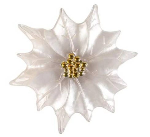 Grande assiette poinsettia blanc