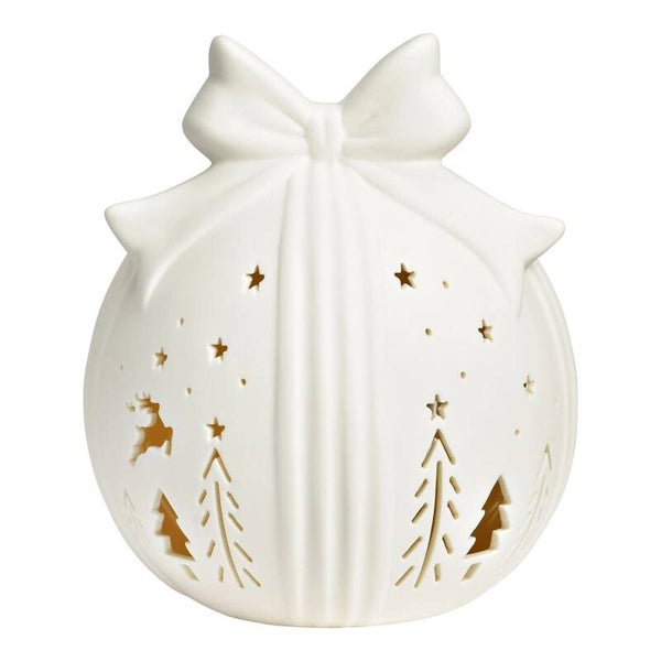 Boule de Noël porcelaine à LED