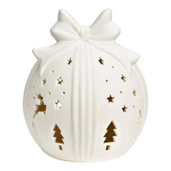 Petite boule de noël porcelaine LED