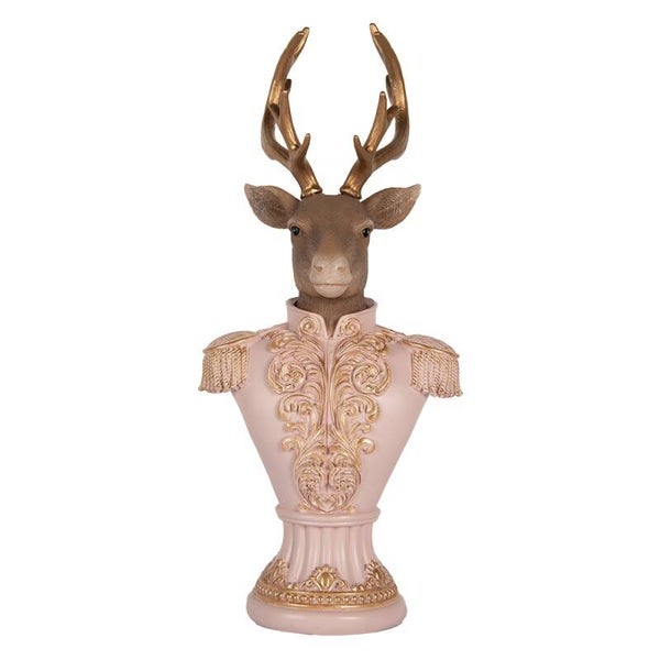 Buste cerf rose