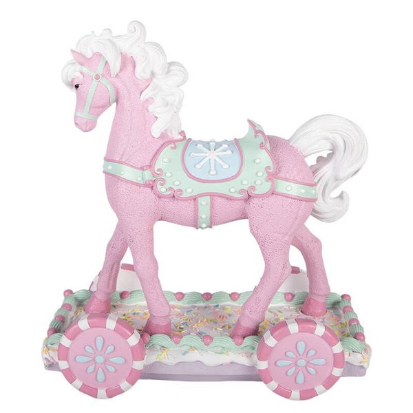 Cheval rose et vert d'eau
