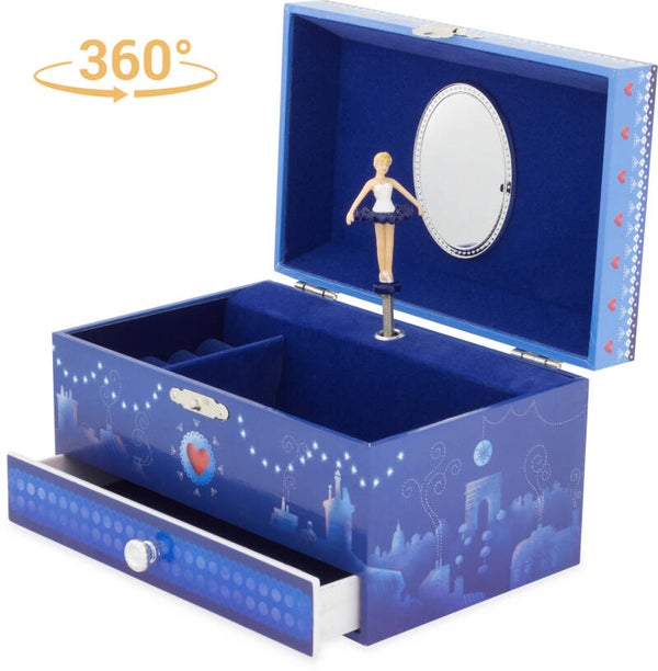 Coffret à bijoux musical Paris en hiver