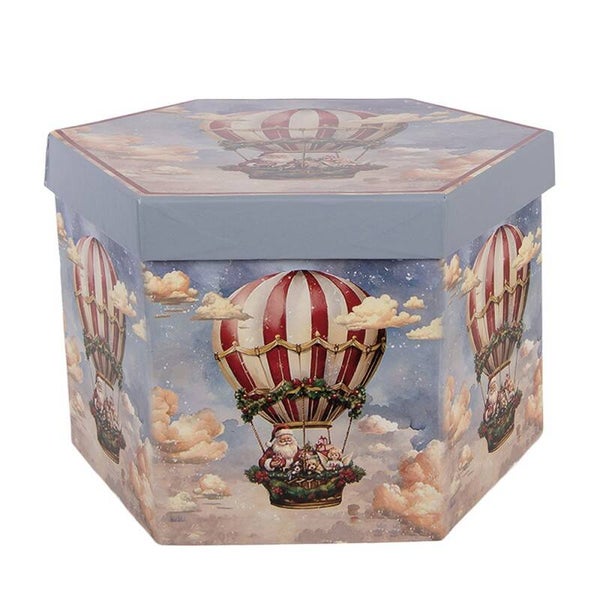 Coffret boules Père-Noël en montgolfière