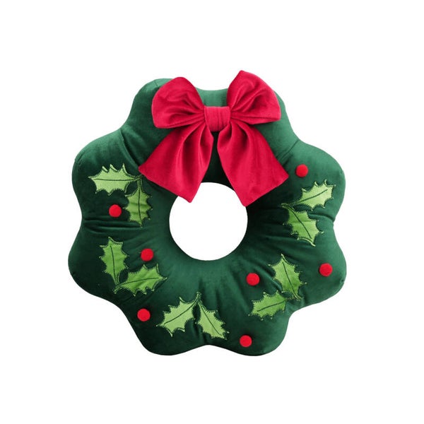 Coussin couronne de Noël