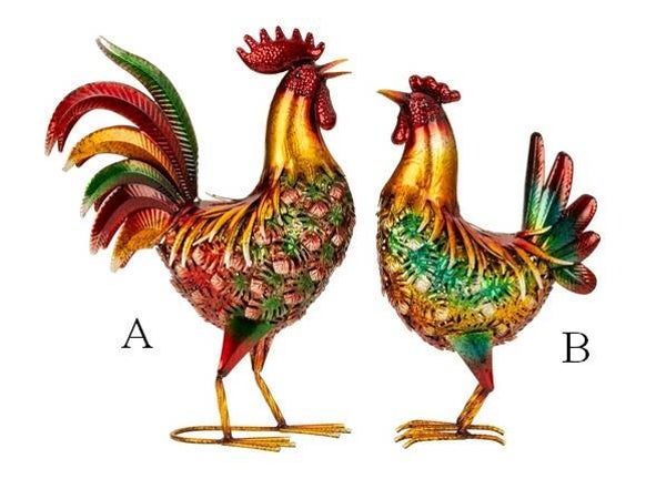 Coq ou poule colorés