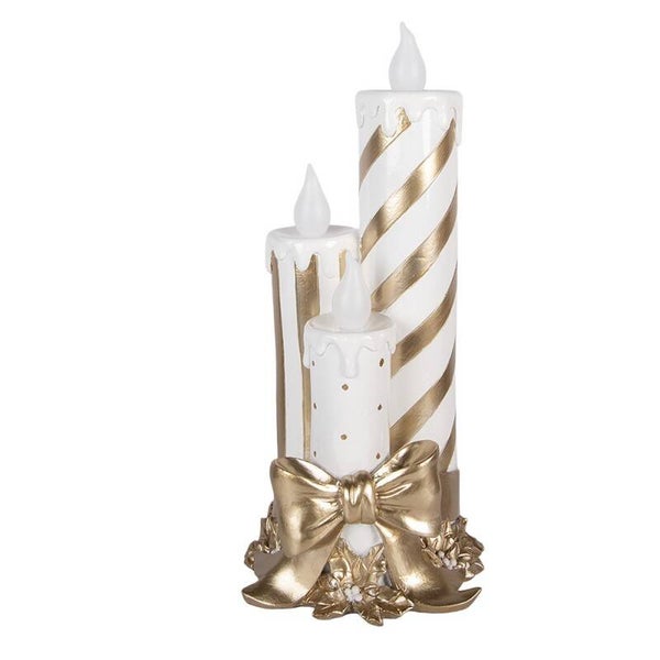 Ensemble 3 bougies Led blanches et or