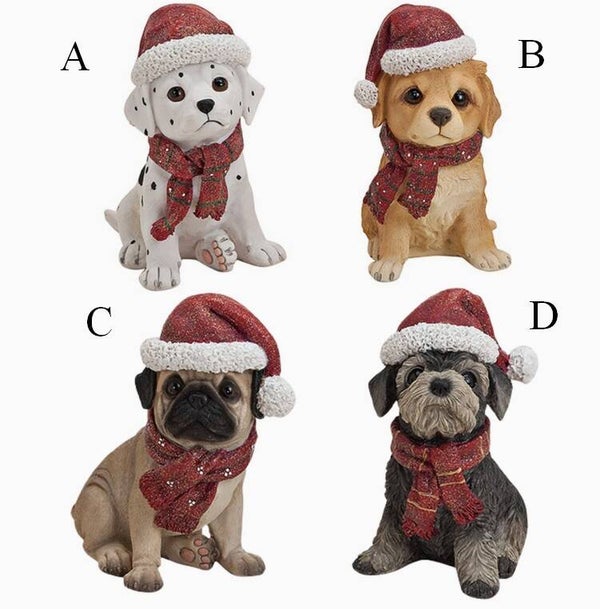 Chiots avec bonnet de noël