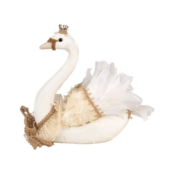 Décoration cygne blanc et or