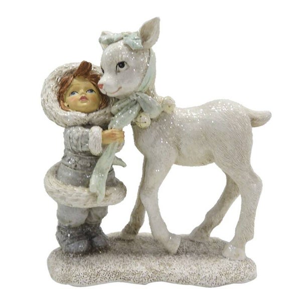 Enfant avec faon