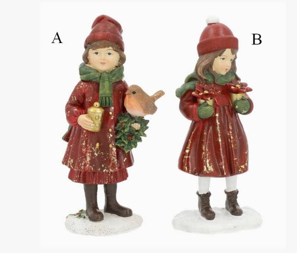 Fillette Noël rouge et dorée