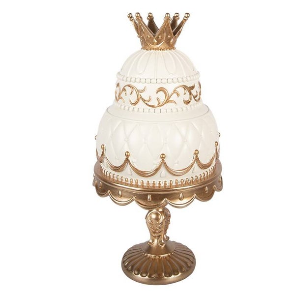 Gâteau couronne blanc et or