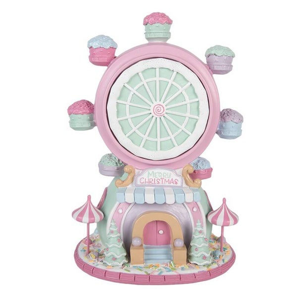 Grande roue rose et vert d'eau