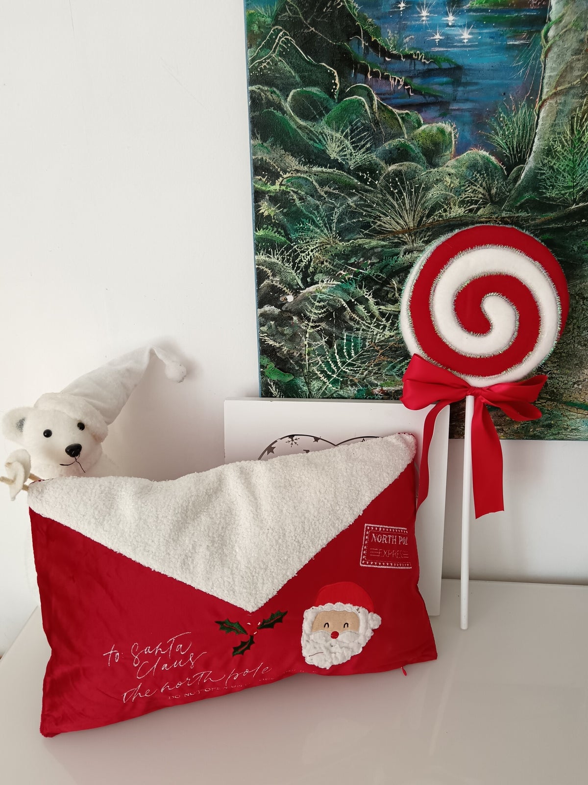Housse De Coussin De Noël Metrax - Motif Père Noël Et Petit Garçon, 18x18 Pouces, Fabriqué En Belgique