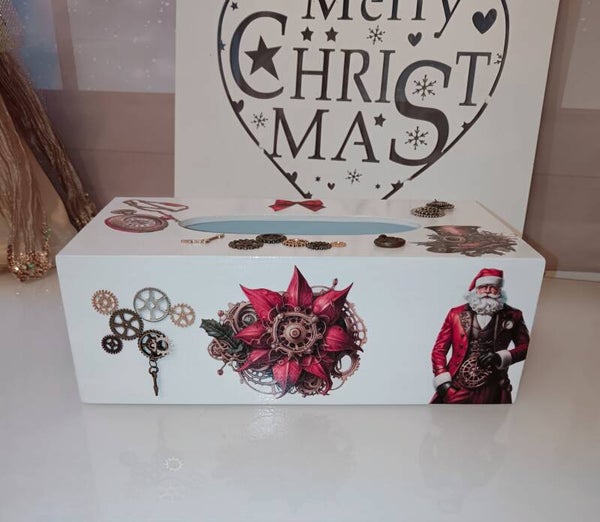 Boîte à mouchoirs "Noël Steampunk"
