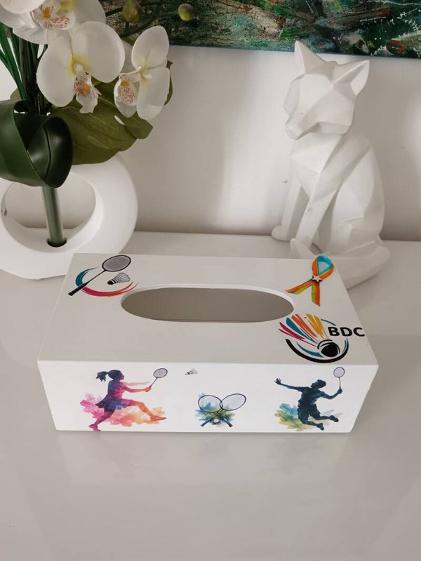 Boîte à mouchoirs "Badminton"