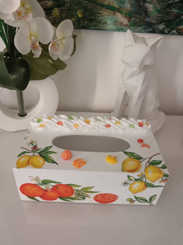 Boîte à mouchoirs gourmande "agrumes"