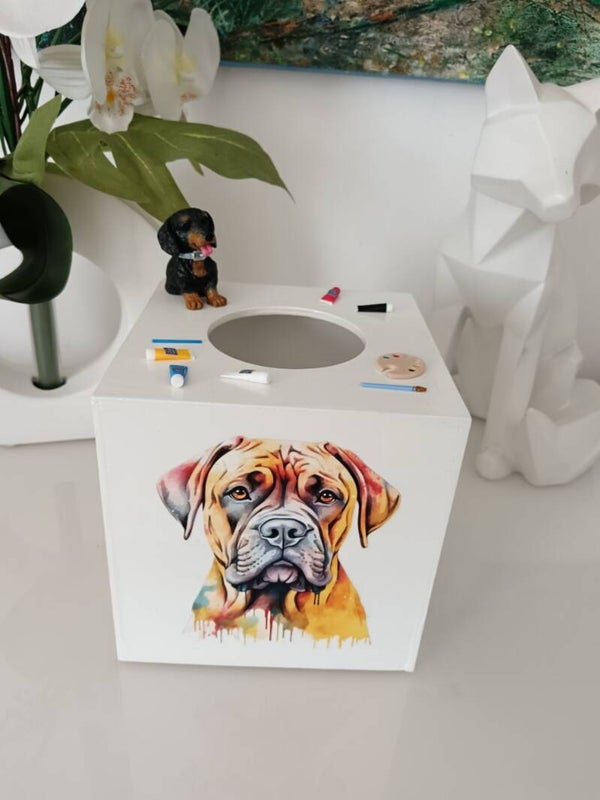 Boîte à mouchoirs "chiens colorés"