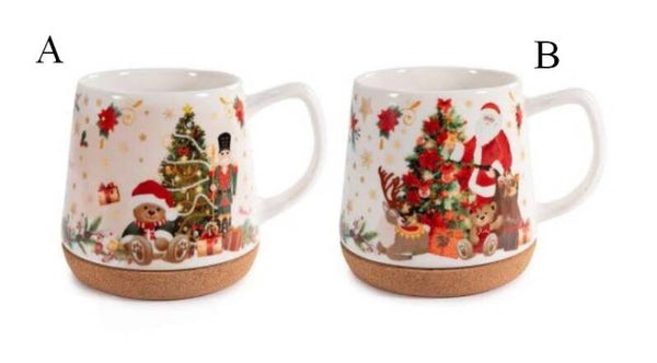 Mug porcelaine et liège "Noël"