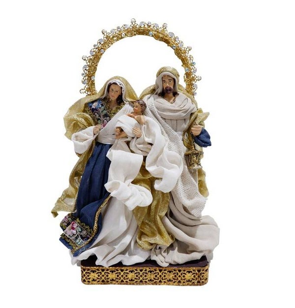 Nativité bleue, blanche et dorée