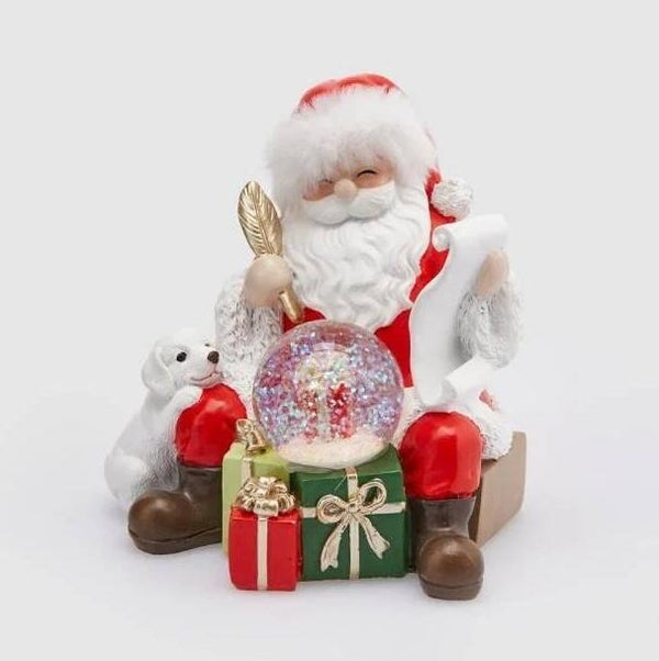 Boule à neige  Père Noël avec chien