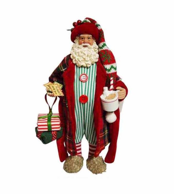 Père-Noël en pyjama et robe de chambre