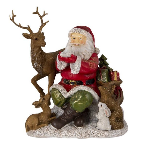 Père-Noël et animaux de la forêt