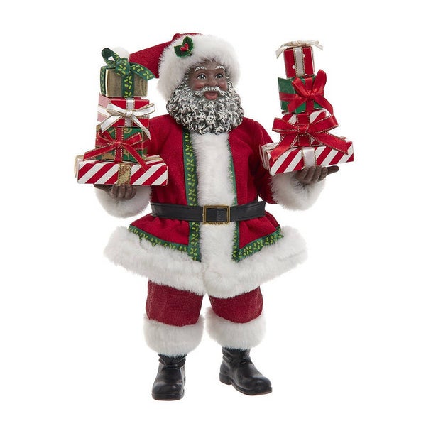 Père Noël avec pile de cadeaux