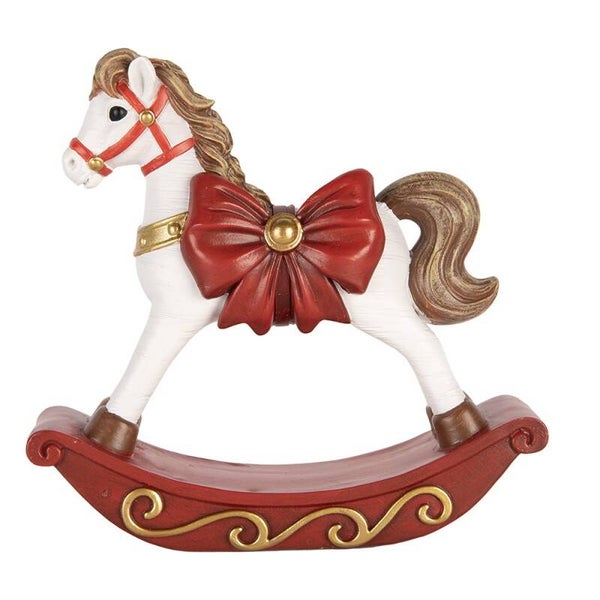 Petit cheval à bascule noeud rouge