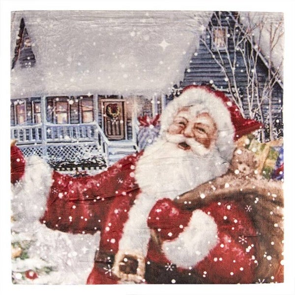 Plaid Père-Noël et chalet
