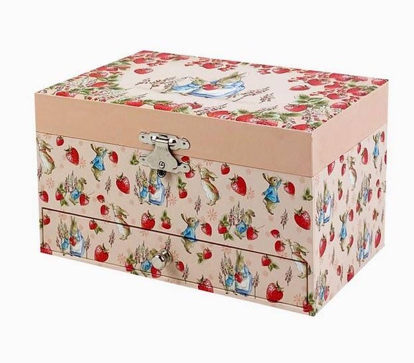 Coffret à bijoux musical Pierre le Lapin "Fraises"