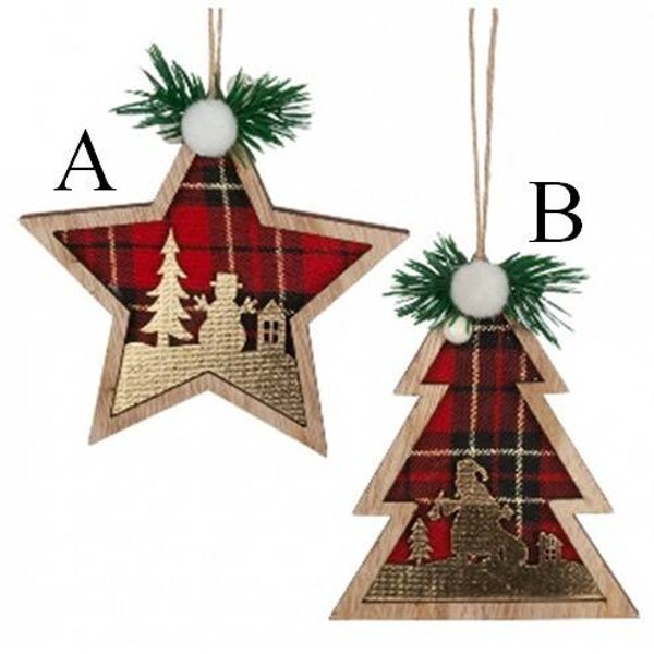 Décorations de sapin à carreaux