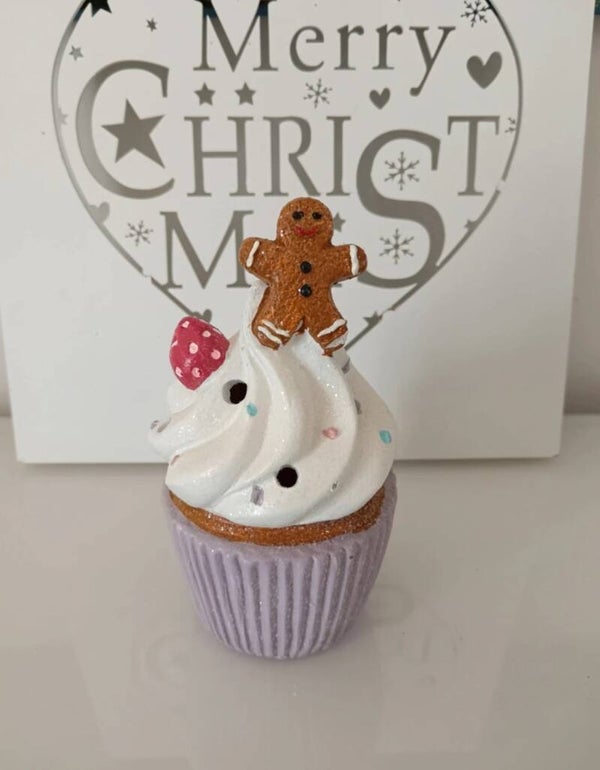 Cupcake lumineux mauve
