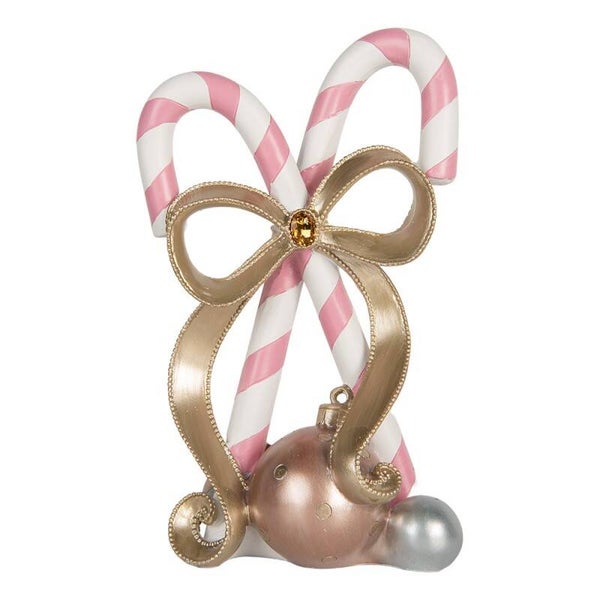 Sucre d'orge rose, blanc et doré