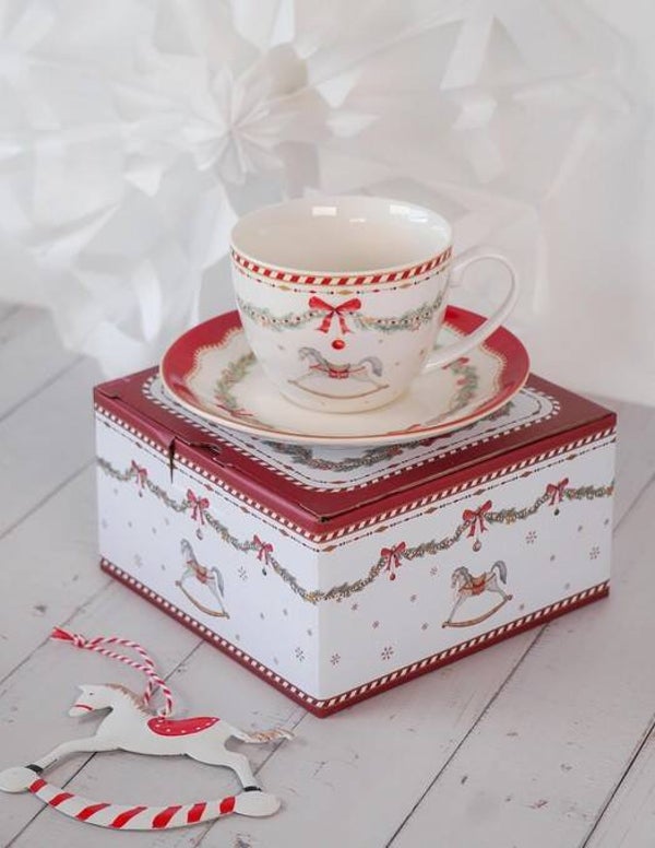 Tasse et soucoupe "cheval à bascule"