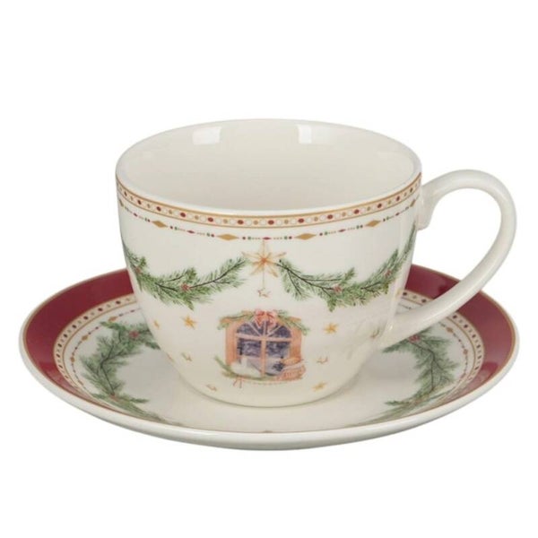 Tasse en porcelaine "Fenêtre de Noël"