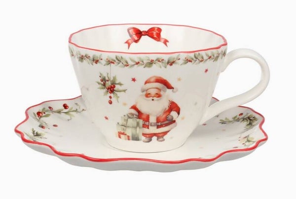 Tasse et soucoupe "Père Noël"