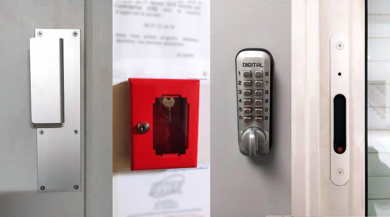 Poignée de porte palière Boîtier pompier Serrure à code Serrure de baie coulissante 