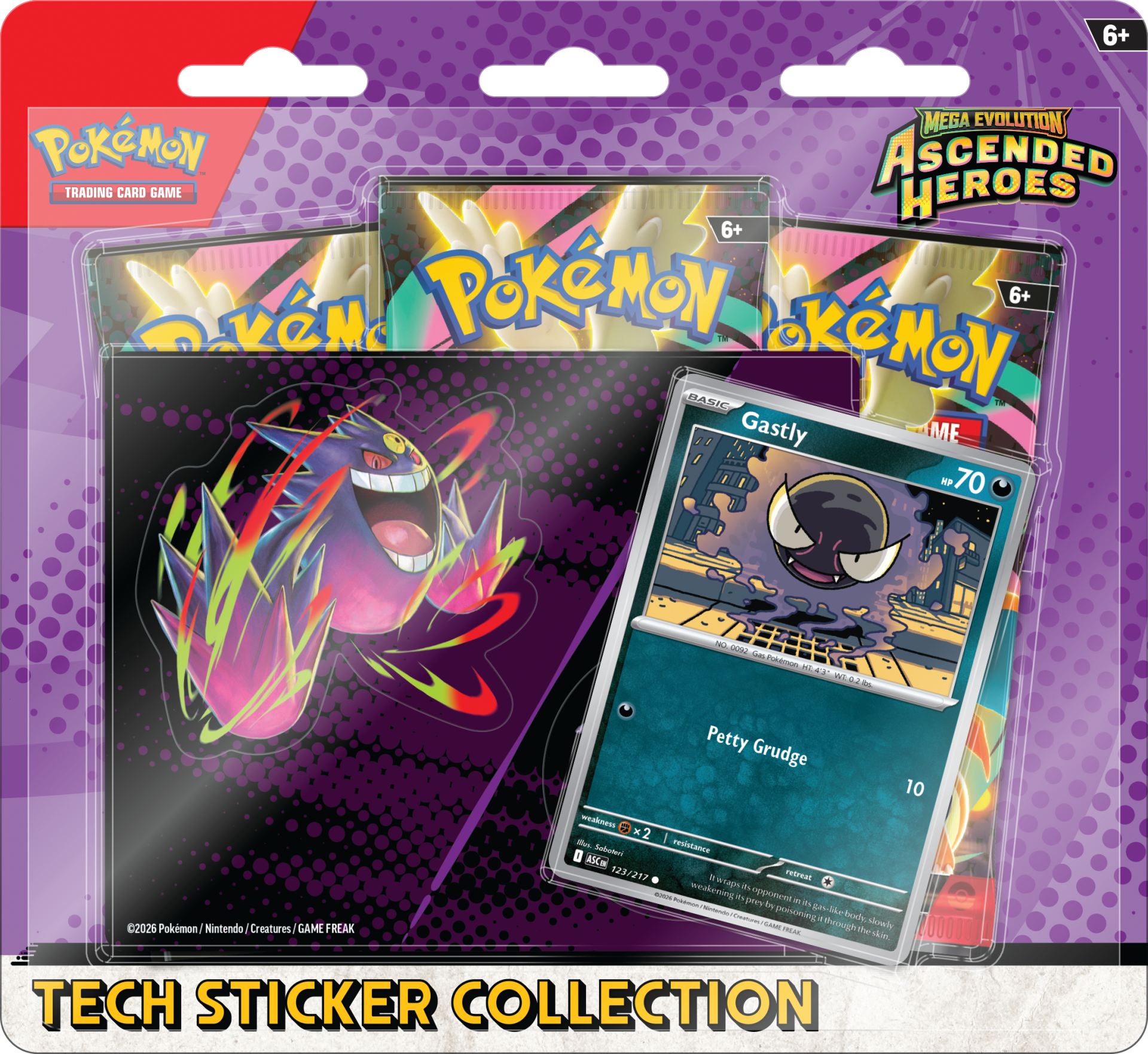 Pokémon Ascended Heroes Tech Sticker Collection Gastly